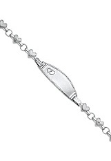 stunning tiny white gold heart id bracelet for babies and children